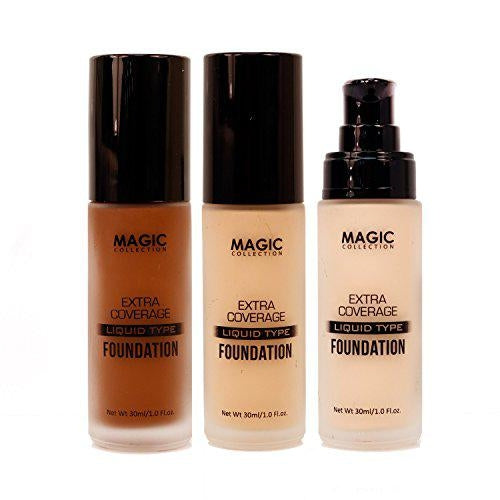 Magic Collection Extra Coverage Liquid Type Foundation 16 Colors Available 1oz (FAC512-Warm Caramel)
